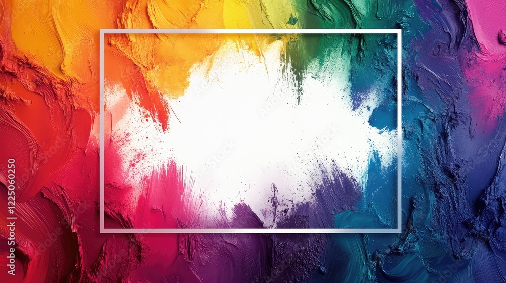 Poster colorful presentation background featuring square frame graphics
