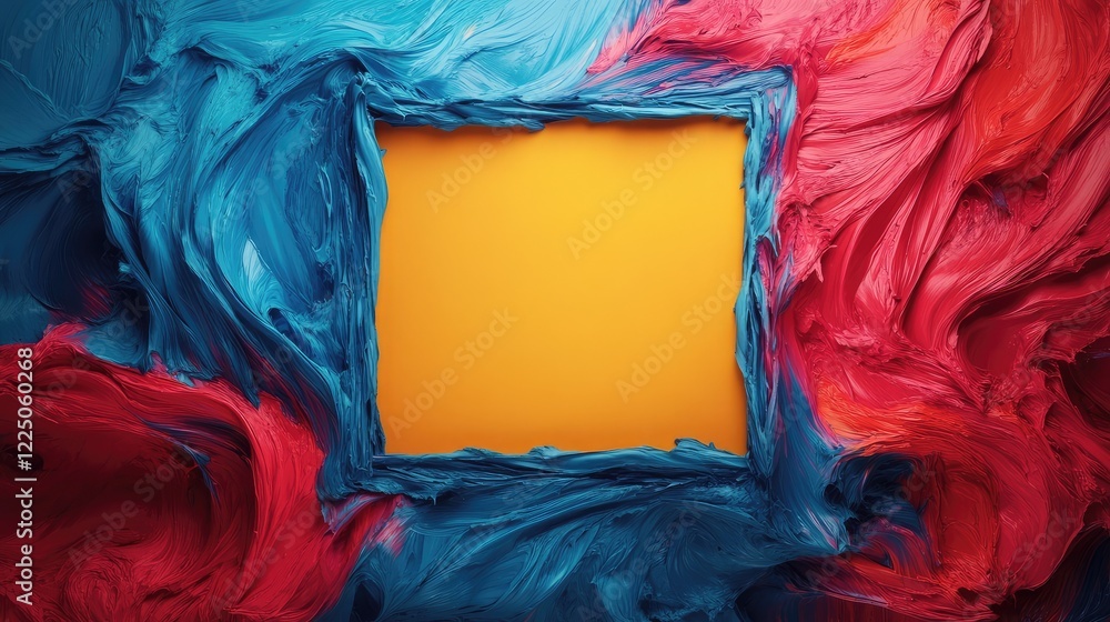 Poster colorful presentation background featuring square frame graphics