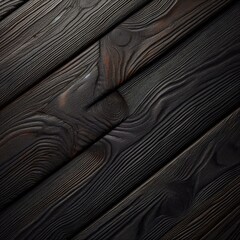 Fototapeta premium Close-up view of a dark, seemingly aged wooden surface 