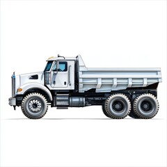 Obraz premium Dump Truck isolated on white background. Dump Truck icon. Heavy Machinery isolated on white. Construction Vehicle. Dump Truck Design Element. Dump Truck Isolated for Designers. Dump Truck isolated.