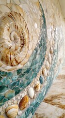 Obraz premium Stunning Seashell Mosaic Wall Art