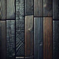 Close-up view of a dark, seemingly aged wooden surface
