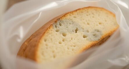 Naklejka premium Moldy Bread in Plastic Bag, Close-up