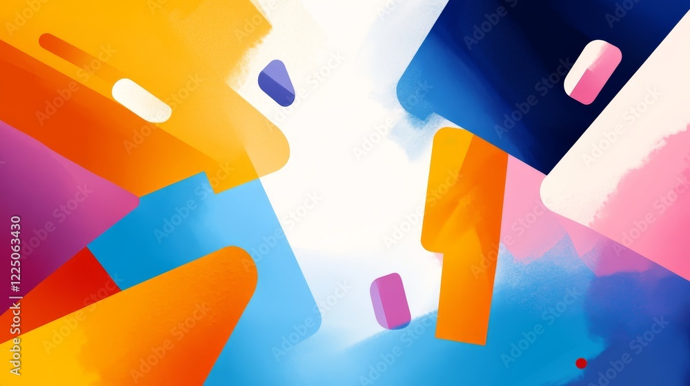 Aufkleber colorful abstract composition with vibrant shapes and gradients created in a digital medium showcasi