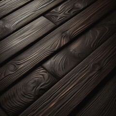 Fototapeta premium Close-up view of a dark, seemingly aged wooden surface 