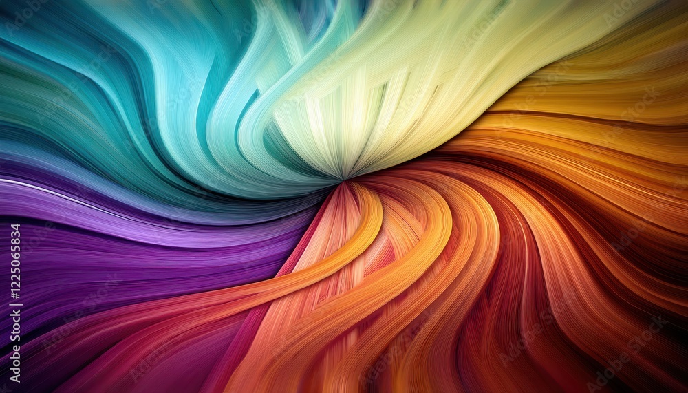 Aufkleber striking abstraction colorful wavy lines amidst textured backdrop, offering a vibrant visual playgro