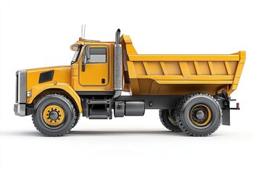 Dump Truck isolated on white background. Dump Truck icon. Heavy Machinery isolated on white. Construction Vehicle. Dump Truck Design Element. Dump Truck Isolated for Designers. Dump Truck isolated.	