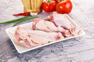 Raw turkey shoulder wing for cooking