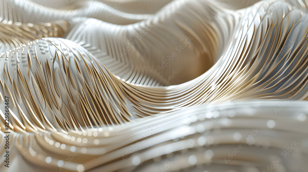 Aufkleber abstract wavy texture with golden lines creating a dynamic visual effect.