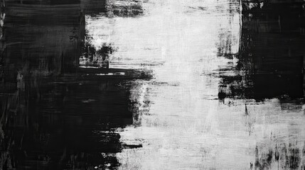 Abstract black grunge texture with uneven brush strokes and distressed details