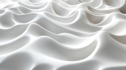 Obraz premium White Abstract Wave Texture Background: Smooth Undulating 3D Surface Pattern