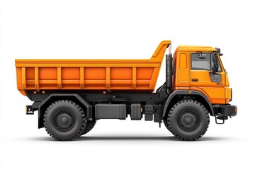 Fototapeta premium Dump Truck isolated on white background. Dump Truck icon. Heavy Machinery isolated on white. Construction Vehicle. Dump Truck Design Element. Dump Truck Isolated for Designers. Dump Truck isolated. 