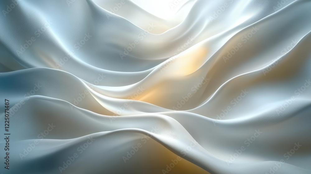 Poster white fabric drape with soft light and subtle texture