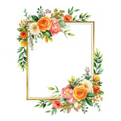 A framed picture of flowers and leaves with a frame that says the letter l
