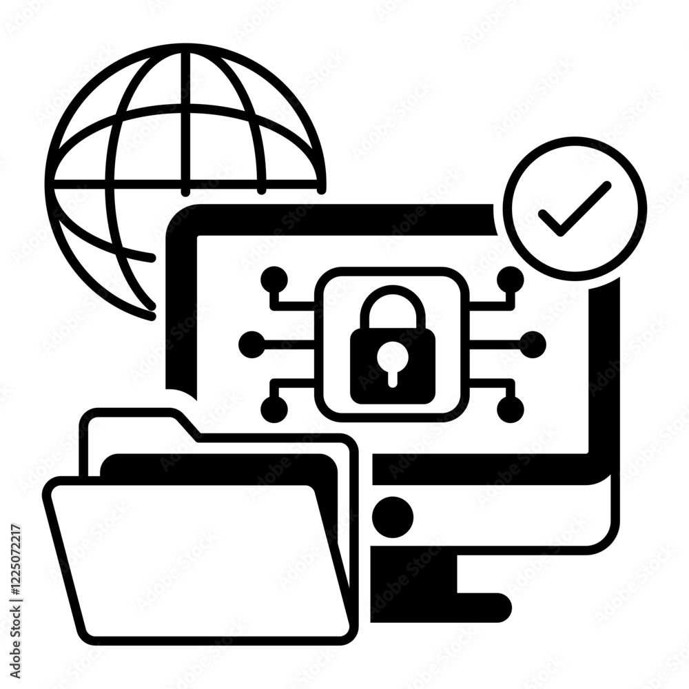 Aufkleber access a mapped drive outside home lan vector design, web hosting service symbol, computing machines
