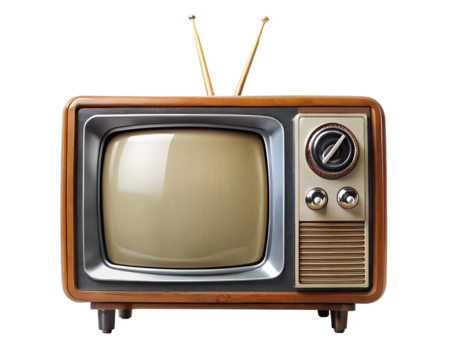 retro tv clipart image on transparent background