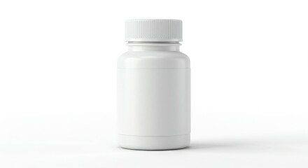 Blank White Plastic Medicine Bottle with Screw Cap
