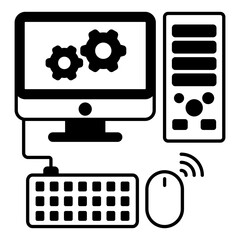 Browsing Directory Online vector icon design, Web hosting service Symbol, Computing machines Sign, Internet Application Management stock illustration, Web based File Folder Manager App concept