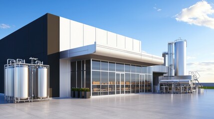 Obraz premium Modern Industrial Rooftop Factory