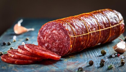 salami on table