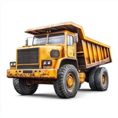 Dump Truck isolated on white background. Dump Truck icon. Heavy Machinery isolated on white. Construction Vehicle. Dump Truck Design Element. Dump Truck Isolated for Designers. Dump Truck isolated.	