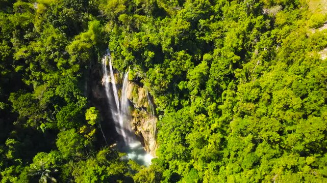 Tumalog Waterfall. Negros Island. Philippines.  