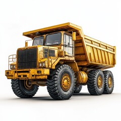 Dump Truck isolated on white background. Dump Truck icon. Heavy Machinery isolated on white. Construction Vehicle. Dump Truck Design Element. Dump Truck Isolated for Designers. Dump Truck isolated.	