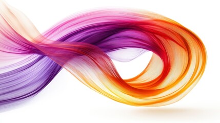 Naklejka premium Abstract image of a colorful, swirling ribbon forming an infinity symbol against a white background. The ribbon is composed of shades of purple