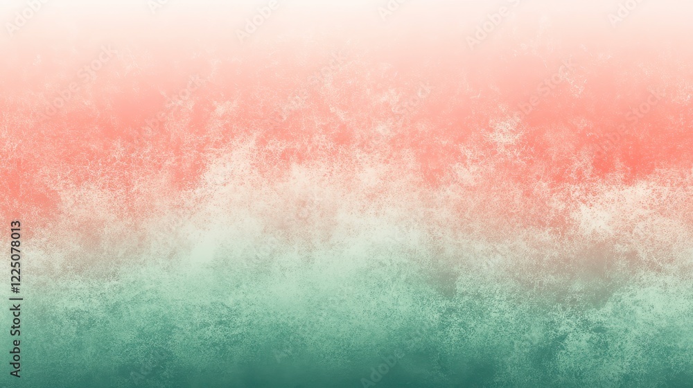 Poster abstract background with a gradient of coral, peach, and sage green. the texture is grainy and speck