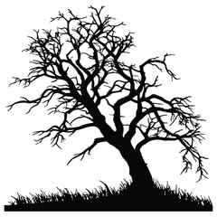 Fototapeta premium Vector Bare Tree Silhouette