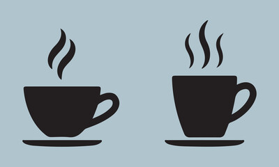 Coffee and tea cup set illustration  illustration, tea cup, coffee - drink, tea - hot drink, icon set, coffee cup, milk, cup, drink, symbol, vector, food, icon symbol, heat - temperature, square - com