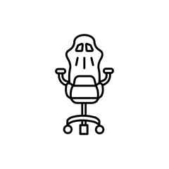 Gaming armchair icon Black line art vector logo