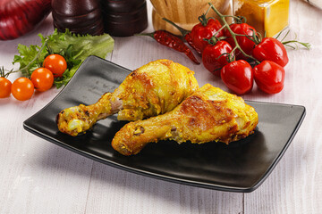 Roasted Chicken leg drumsticks with curry sauce