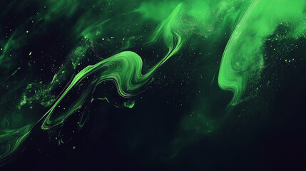  Abstract Green Smoke Swirls on Dark Background