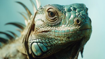 Fototapeta premium Close-up Portrait of a Green Iguana