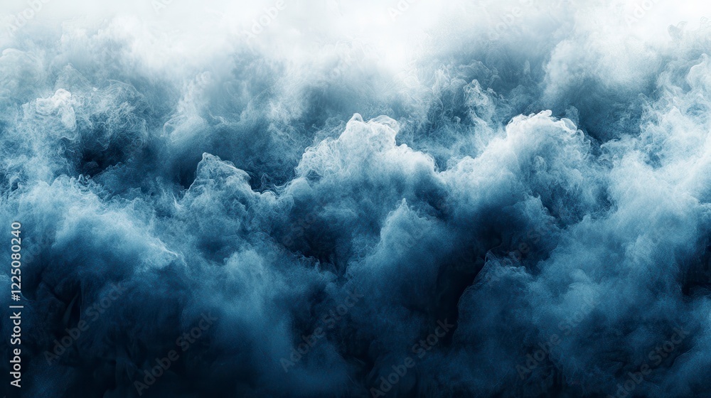 Poster abstract image of dark blue and gray clouds, creating a dramatic and moody atmosphere. the texture i