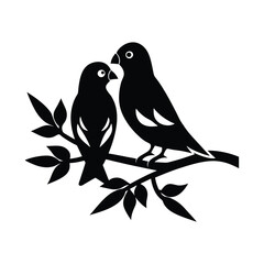 two birds on a branch