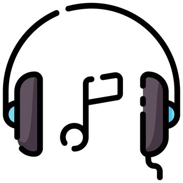 headphones music note icon clip art preview