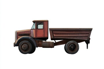 Dump Truck isolated on white background. Dump Truck icon. Heavy Machinery isolated on white. Construction Vehicle. Dump Truck Design Element. Dump Truck Isolated for Designers. Dump Truck isolated.	