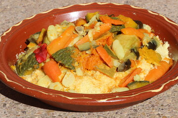 Fresh Moroccan Couscous Close Up, Amazigh Couscous