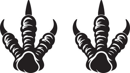 chicken bird footprint icon silhouette design vector art illustration