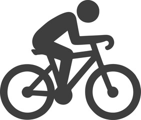 Minimalist Bicycle Rider Silhouette Logo Design
