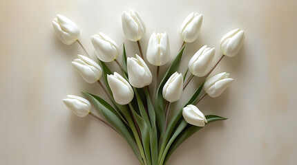 bouquet of white tulips