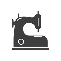 Modern Sewing Machine Icon Black and White