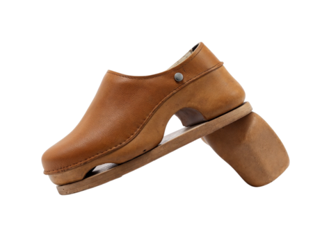 brown leather shoes isolated on white