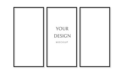 Mockup, modern Frame . Art  Design.  Vector illustration on transparent background