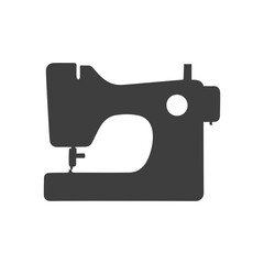 Modern Sewing Machine Icon Black and White