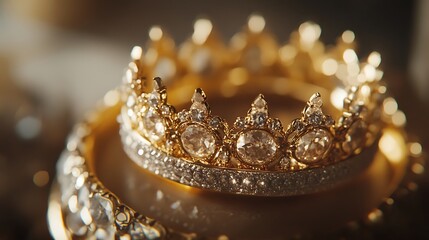 A diamond encrusted golden wedding