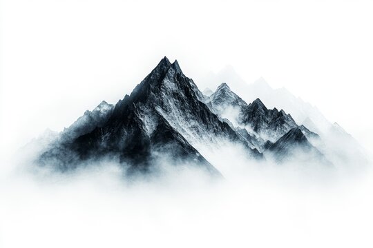 A minimalist illustration of a considerably tall mountain, rendered as a simple triangular shape with soft gradients to indicate height and scale