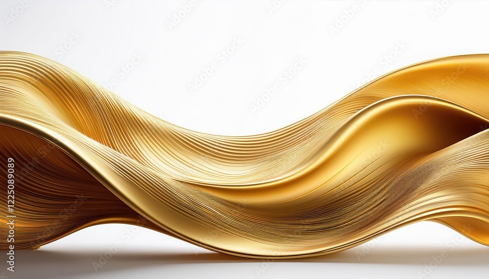 Poster Exquisite Abstraction Golden Wavy Textures Blend Soft Gradients for a Luxurious Modern Artistic Design, Emphasizing Vibrant and Intricate Layers.